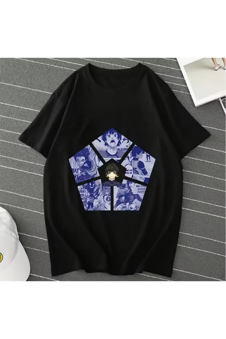 Anime Bluelock Baskılı Unisex Oversize T-Shirt
