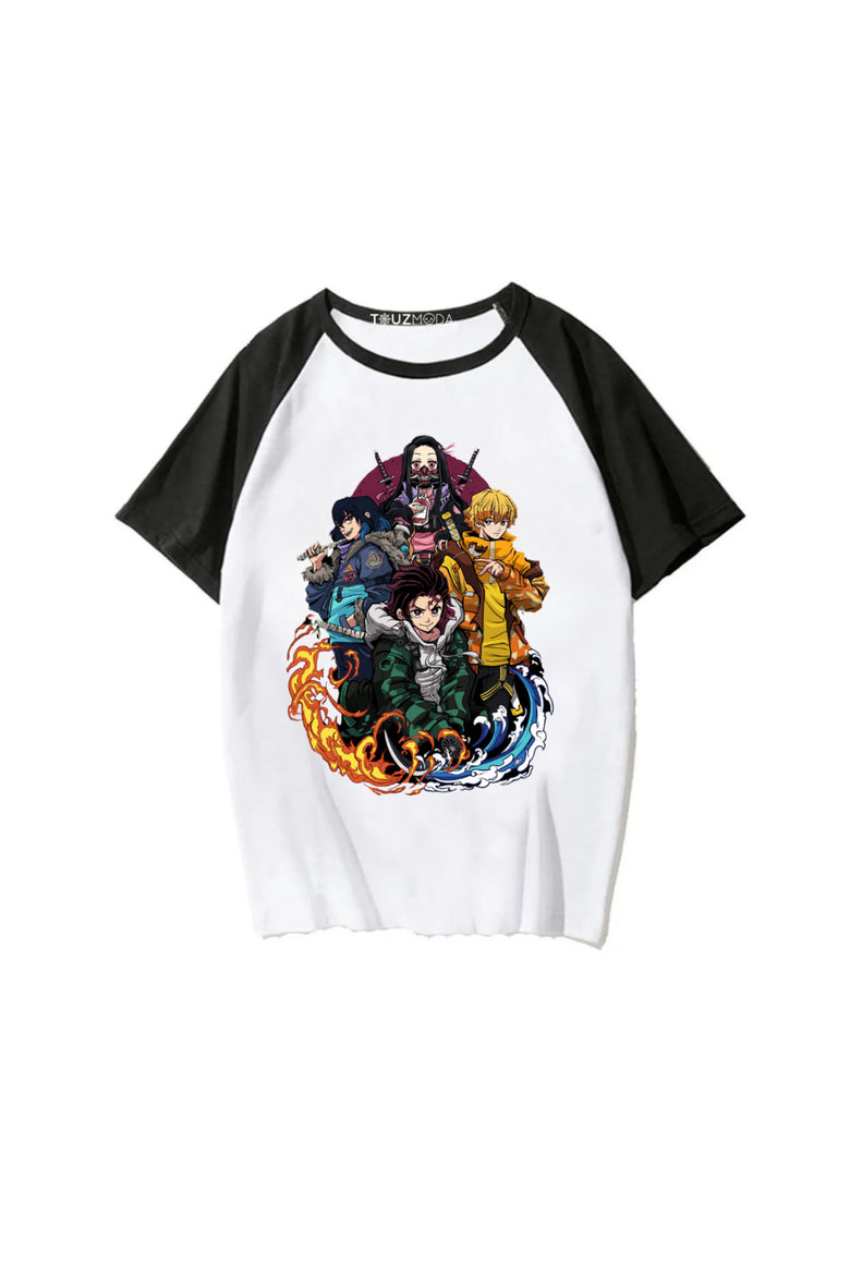 Anime Demon Slayer Baskılı Unisex Oversize T-Shirt