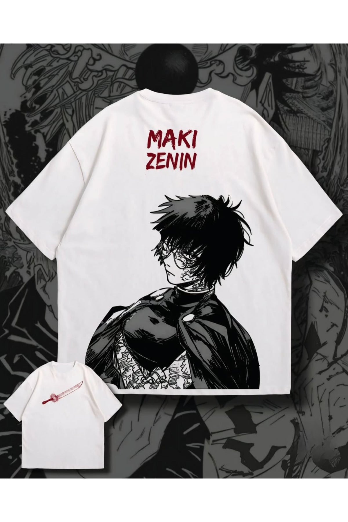 Jujutsu Kaisen Baskılı Unisex Oversize T-Shirt