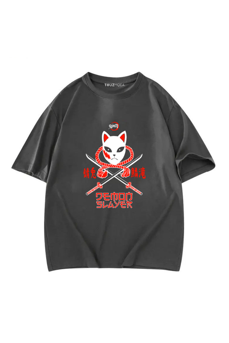 Anime Demon Slayer Baskılı Unisex Oversize T-Shirt