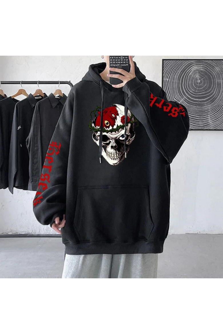 Anime Bersek Baskılı Oversize Hoodie