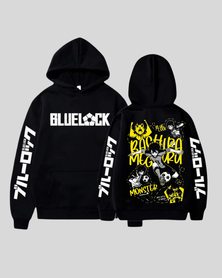 Blue Lock Baskılı Unisex Oversize Kapüşonlu Sweatshirt Hoodie