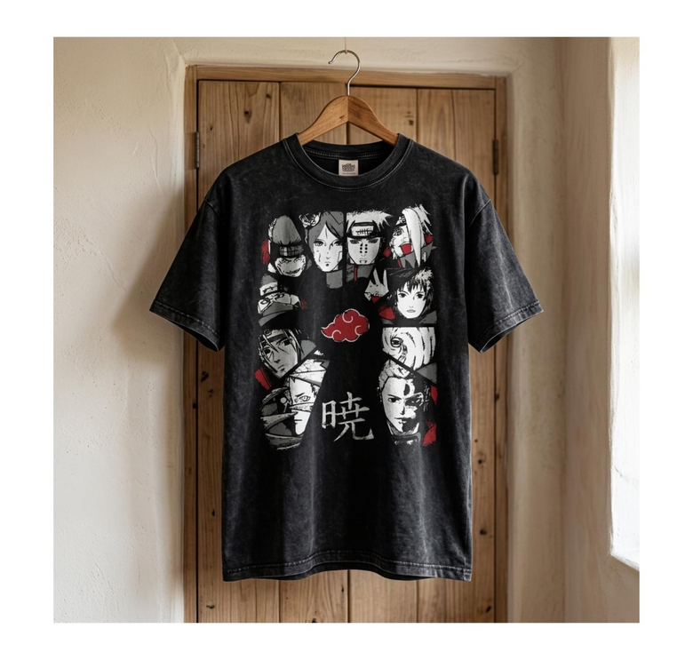 Anime Naruto Temalı Oversize Unisex T-Shirt