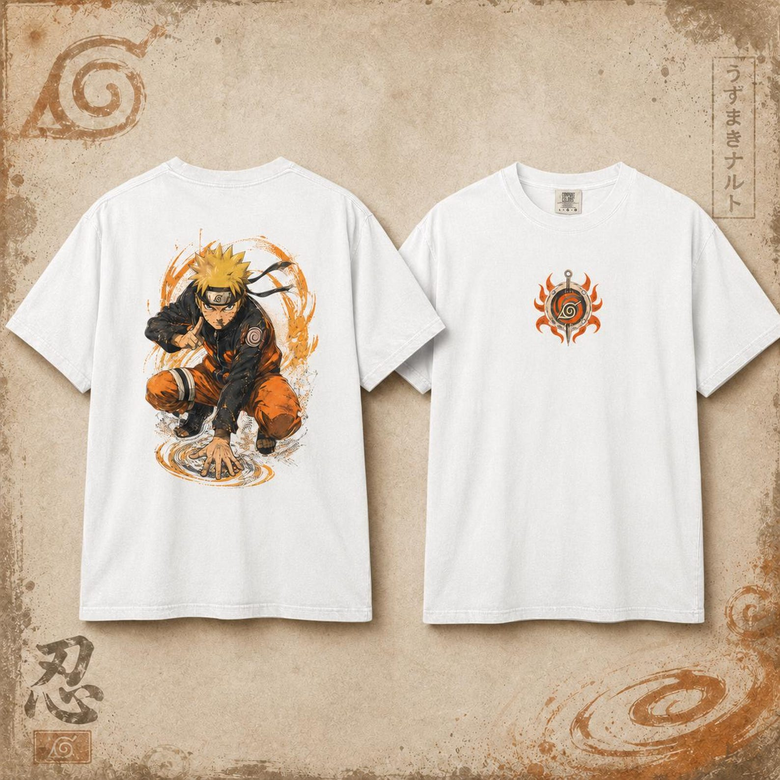 Anime JNaruto Temalı Oversize Unisex T-Shirt