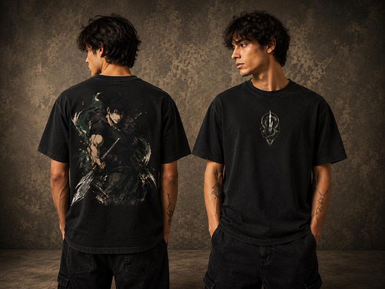 Anime Naruto Temalı Oversize Unisex T-Shirt