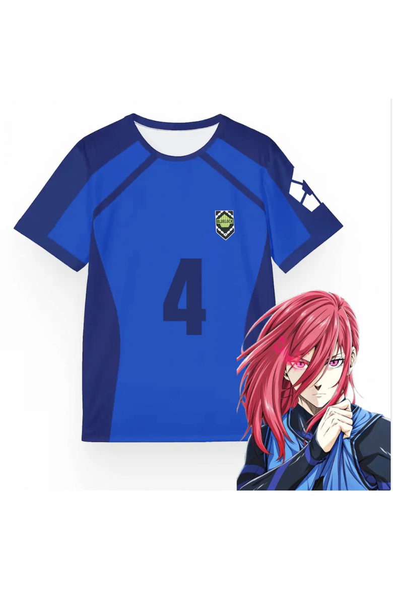 Anime Blue Lock Mavi CHIGIRI 4 Unisex Forma Unisex T-shirt