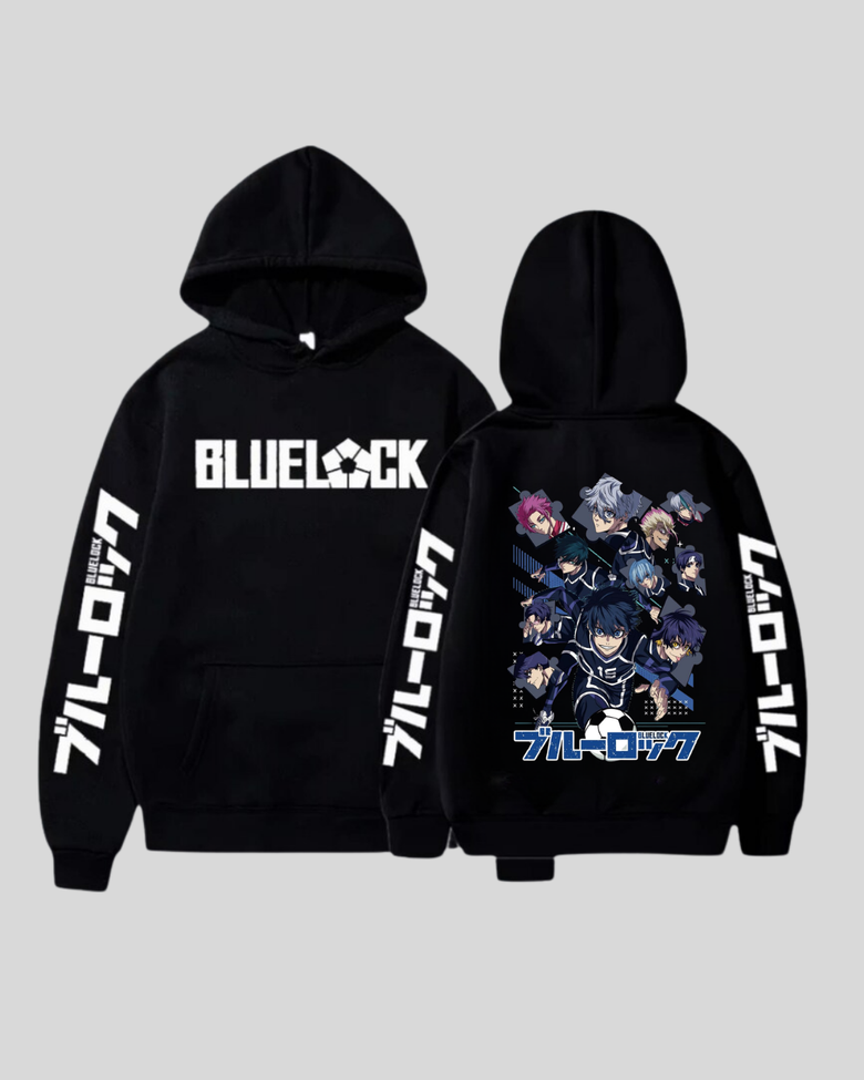 Blue Lock Baskılı Unisex Oversize Kapüşonlu Sweatshirt Hoodie