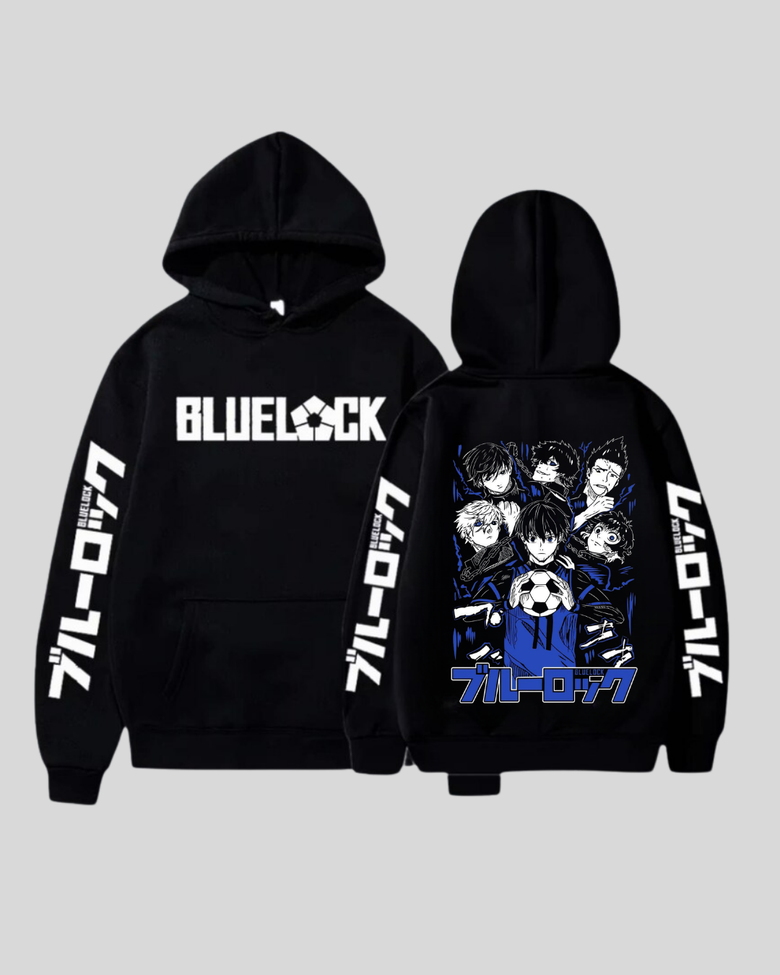 Blue Lock Baskılı Unisex Oversize Kapüşonlu Sweatshirt Hoodie