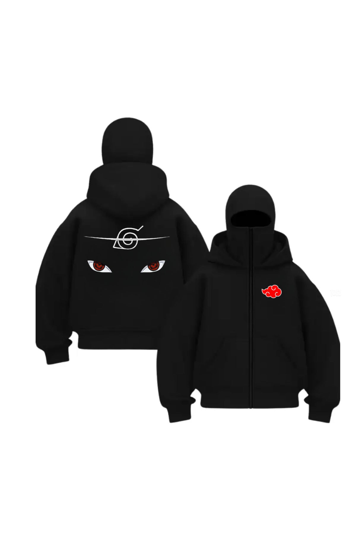 Kar Maskeli Balaclava Anime Naruto Series Baskılı Ninja Hoodie Sweatshirt
