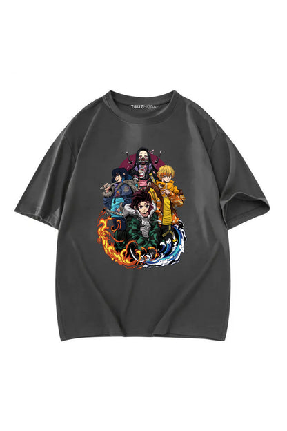 Anime Demon Slayer Baskılı Unisex Oversize  T-Shirt