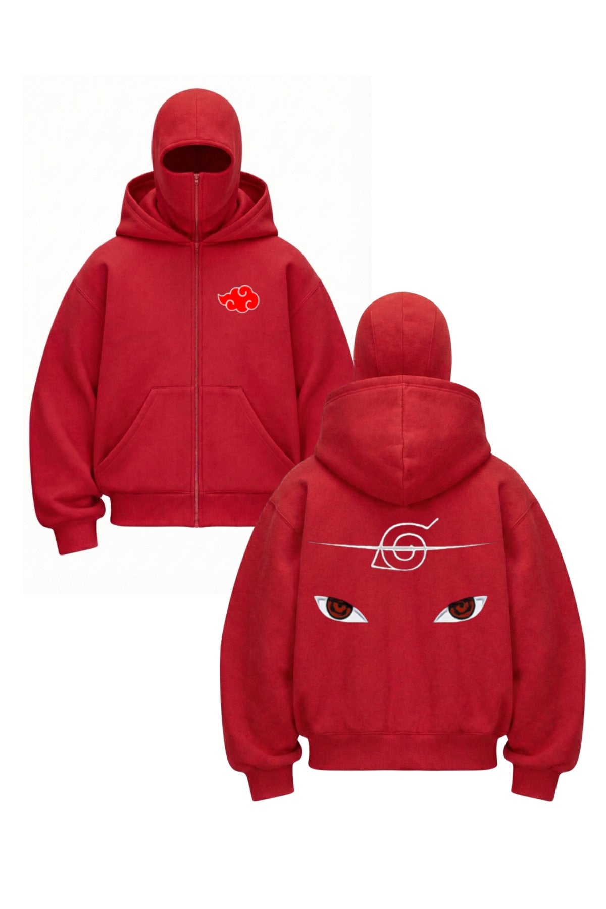 Kar Maskeli Balaclava Anime Naruto Series Baskılı Ninja Hoodie Sweatshirt