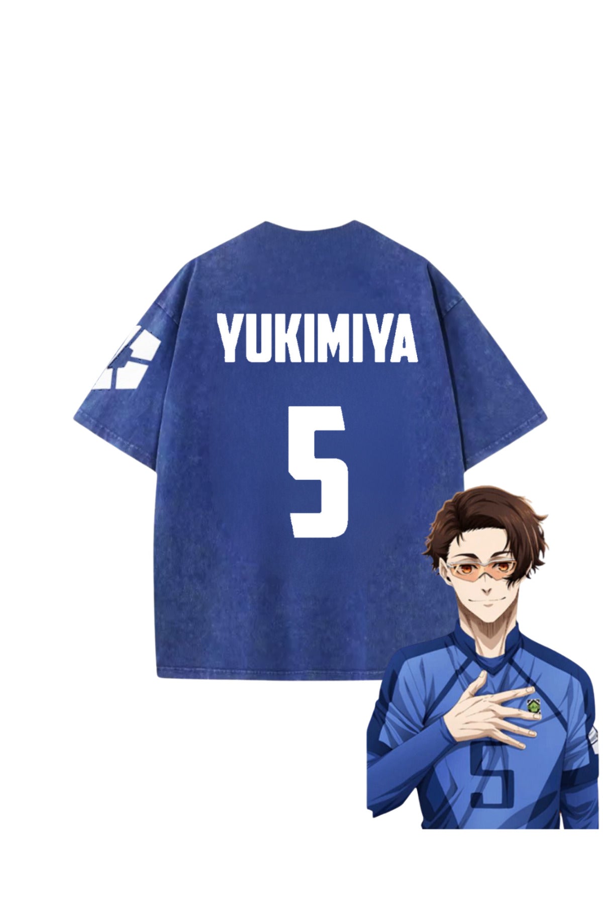 Blue Lock Mavi Anime Unisex Oversize Eskitme T-shirt
