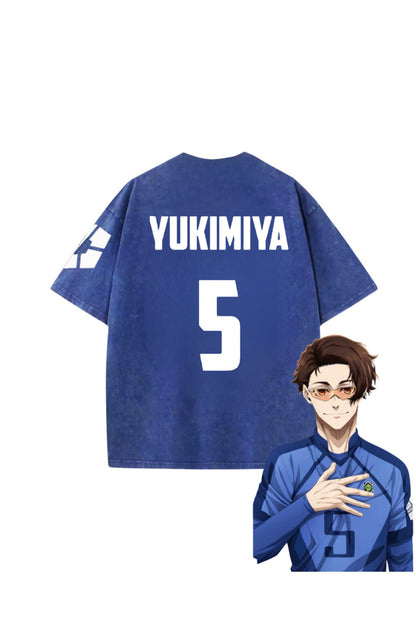Blue Lock Mavi Anime Unisex Oversize Eskitme T-shirt