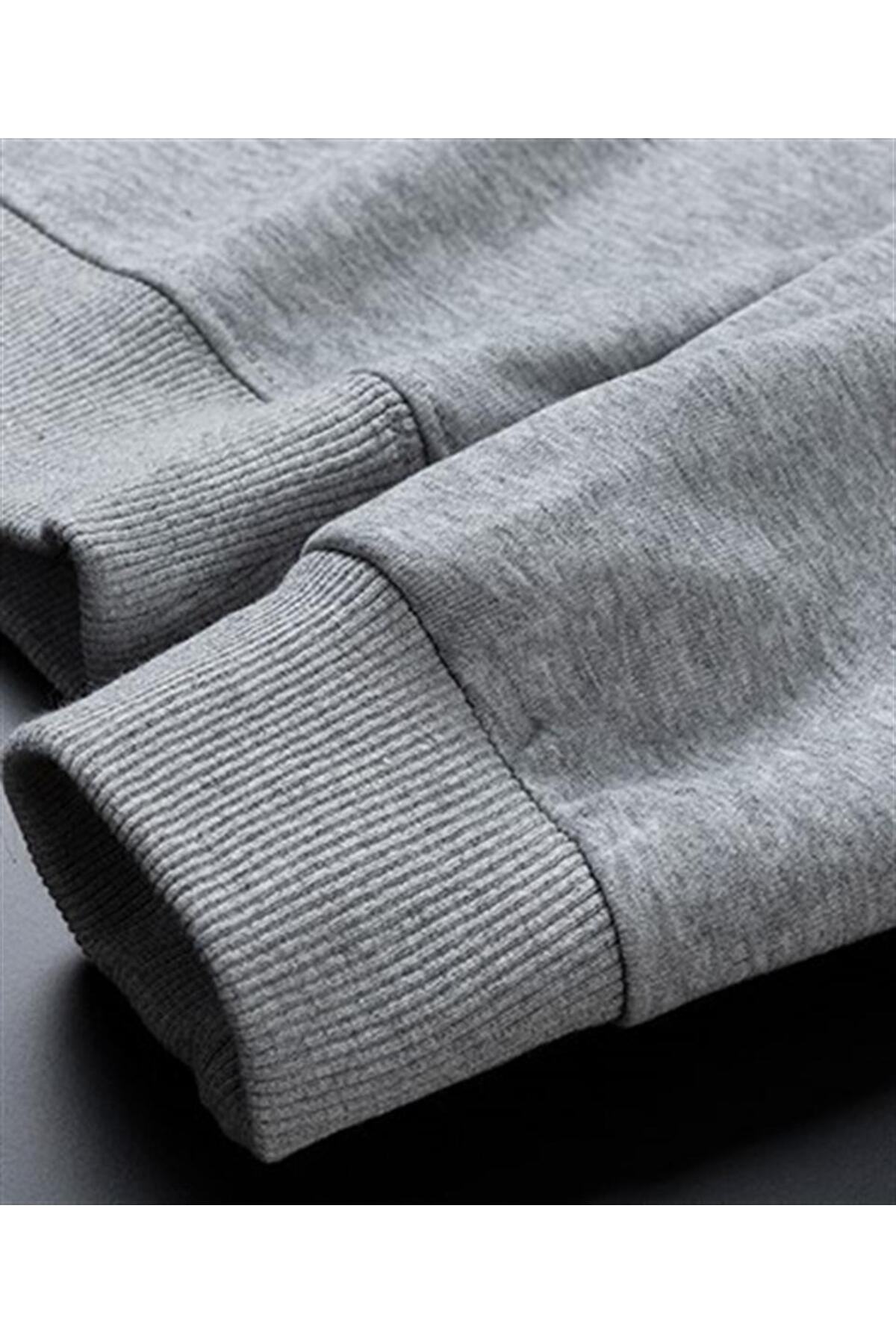 LAGOM MODA Jujutsu Kaisen Toge Inumaki Baskılı Gri Unisex Oversize Bisiklet Yaka Sweatshirt