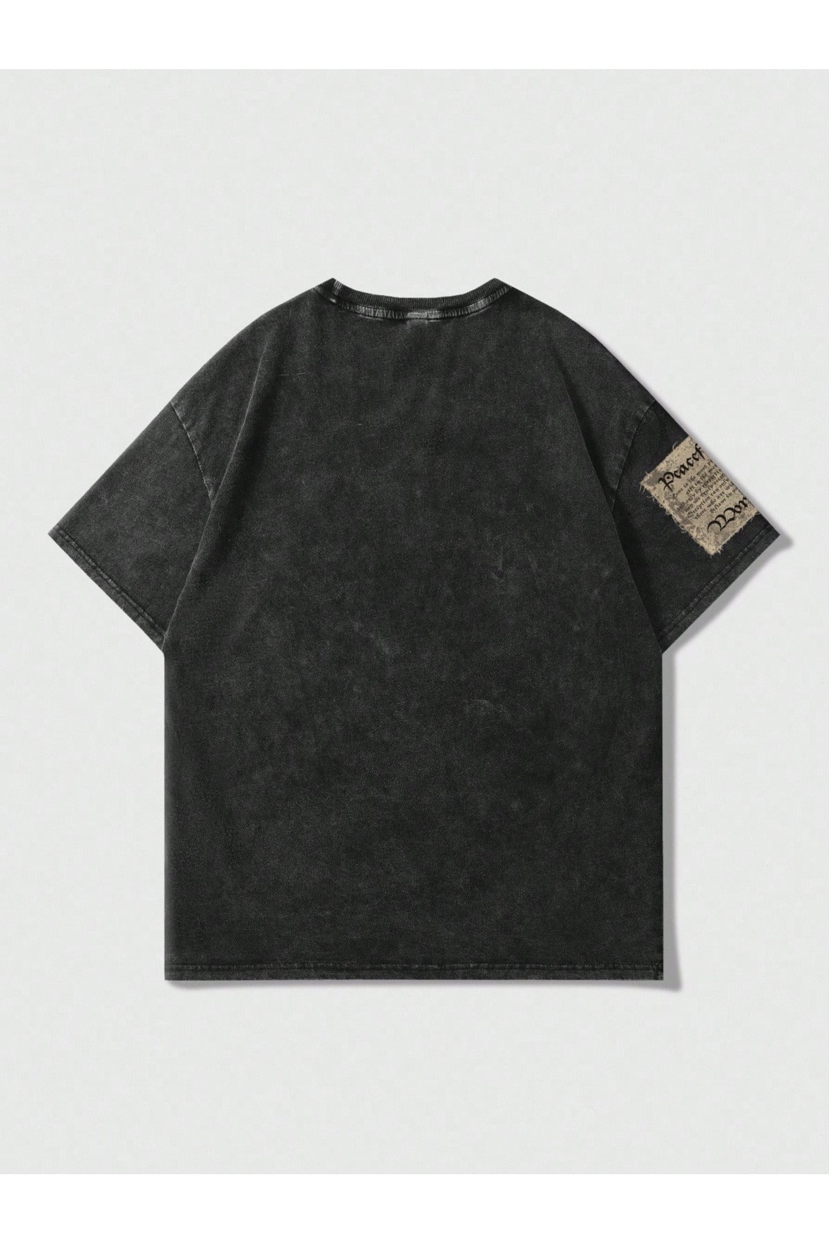 Vintage Anime Acid-Washed Yıkamalı Oversize T-Shirt