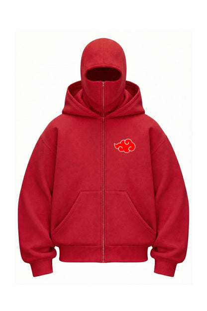 Kar Maskeli Balaclava Anime Naruto Series Baskılı Ninja Hoodie Sweatshirt