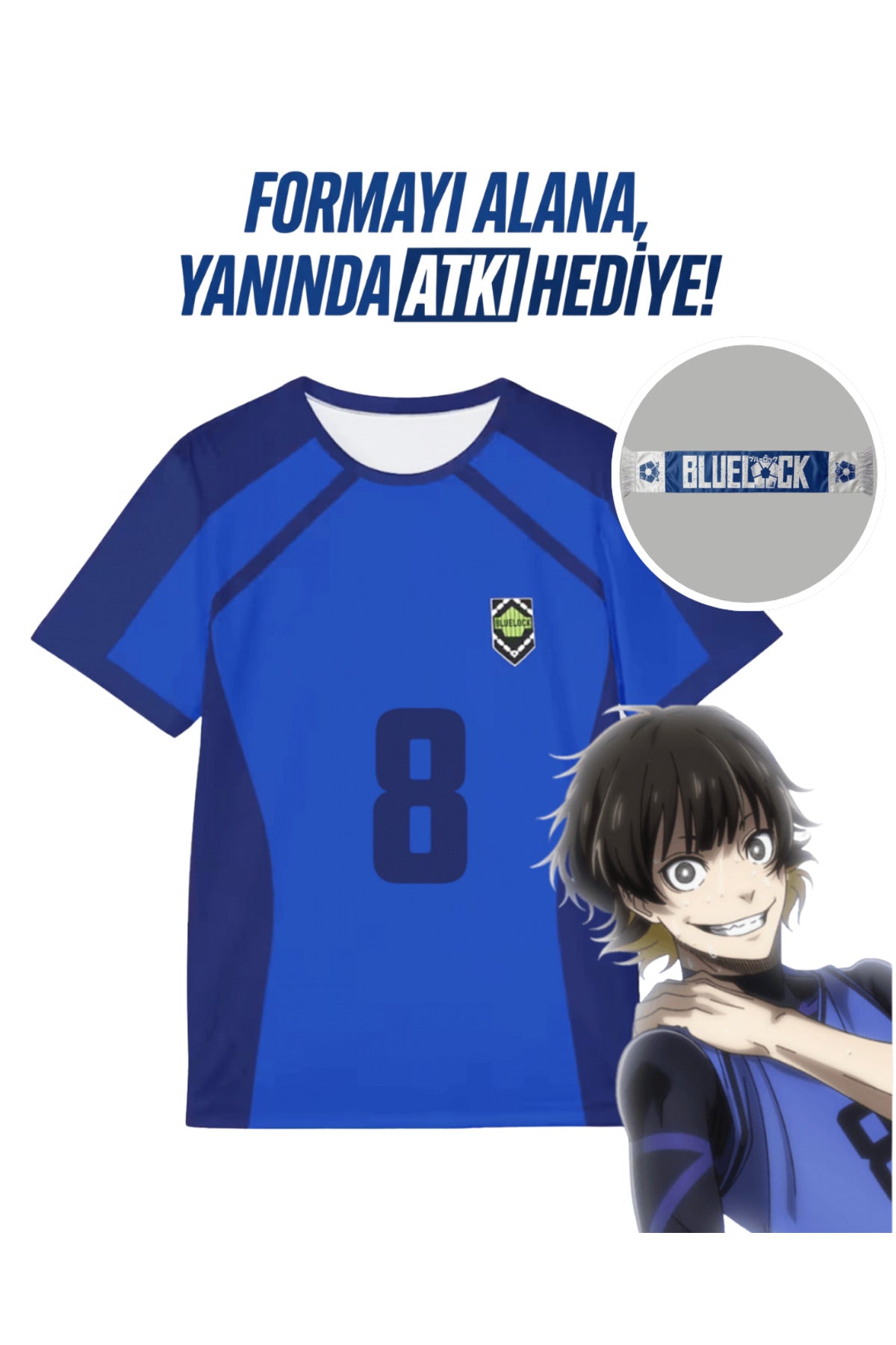 Anime Blue Lock Unisex Forma Unisex T-shirt (ATKI HEDİYELİ)