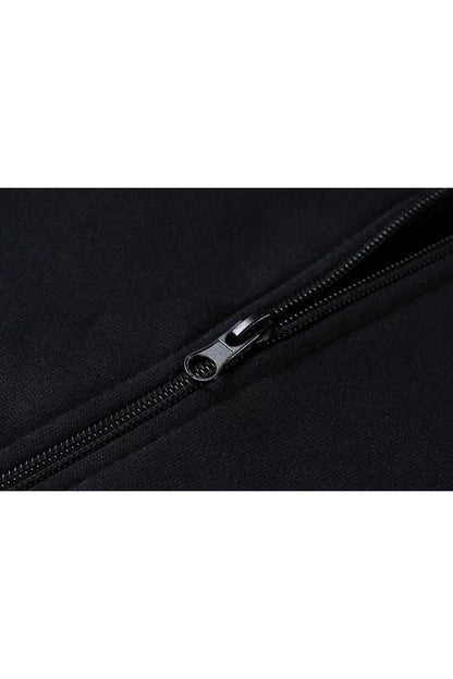 One Piece Mugiwara Baskılı Oversize Fermuarlı Siyah Unisex Kapüşonlu Hırka