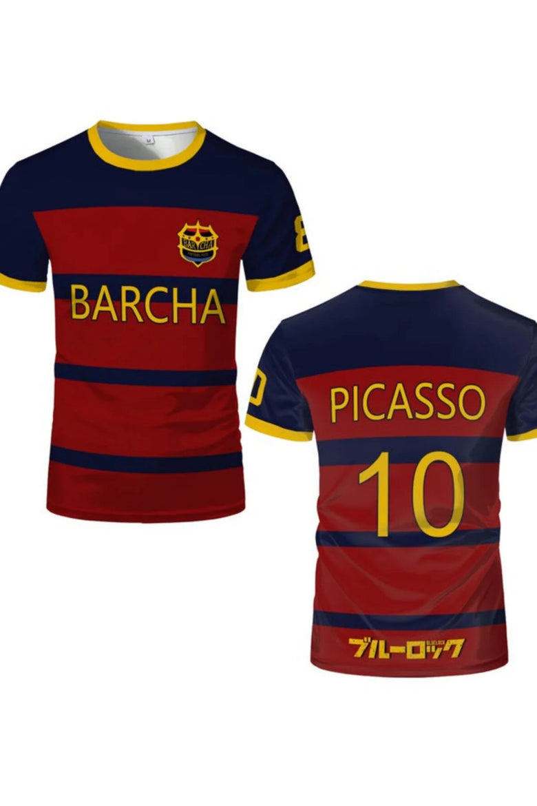 Anime Blue Lock Barcha 10 PICASSO T Shirt Soccer Jersey
