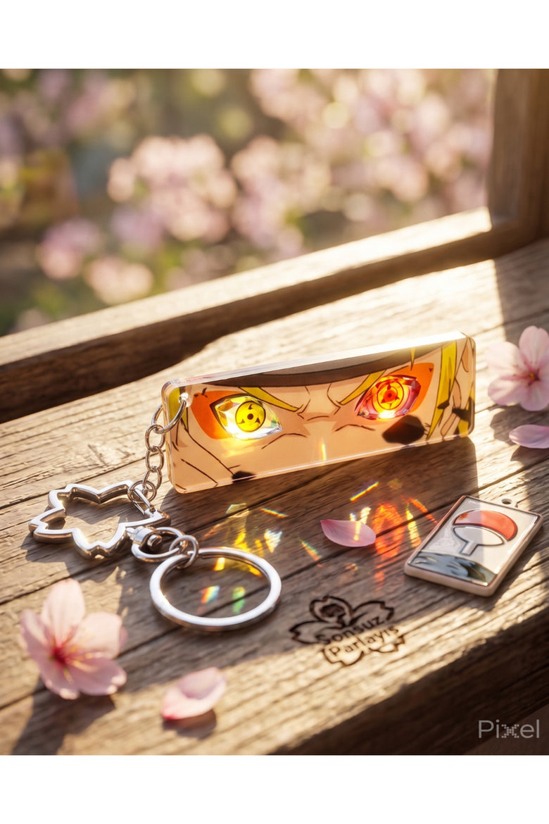 Anime Naruto Uzumaki Güneşte Gözleri Parlayan Anahtarlık