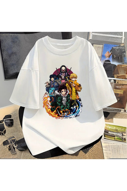 Anime Demon Slayer Baskılı Unisex Oversize  T-Shirt