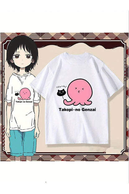 Anime Tacopi-no-Genzai Baskılı Unisex Oversize T-Shirt