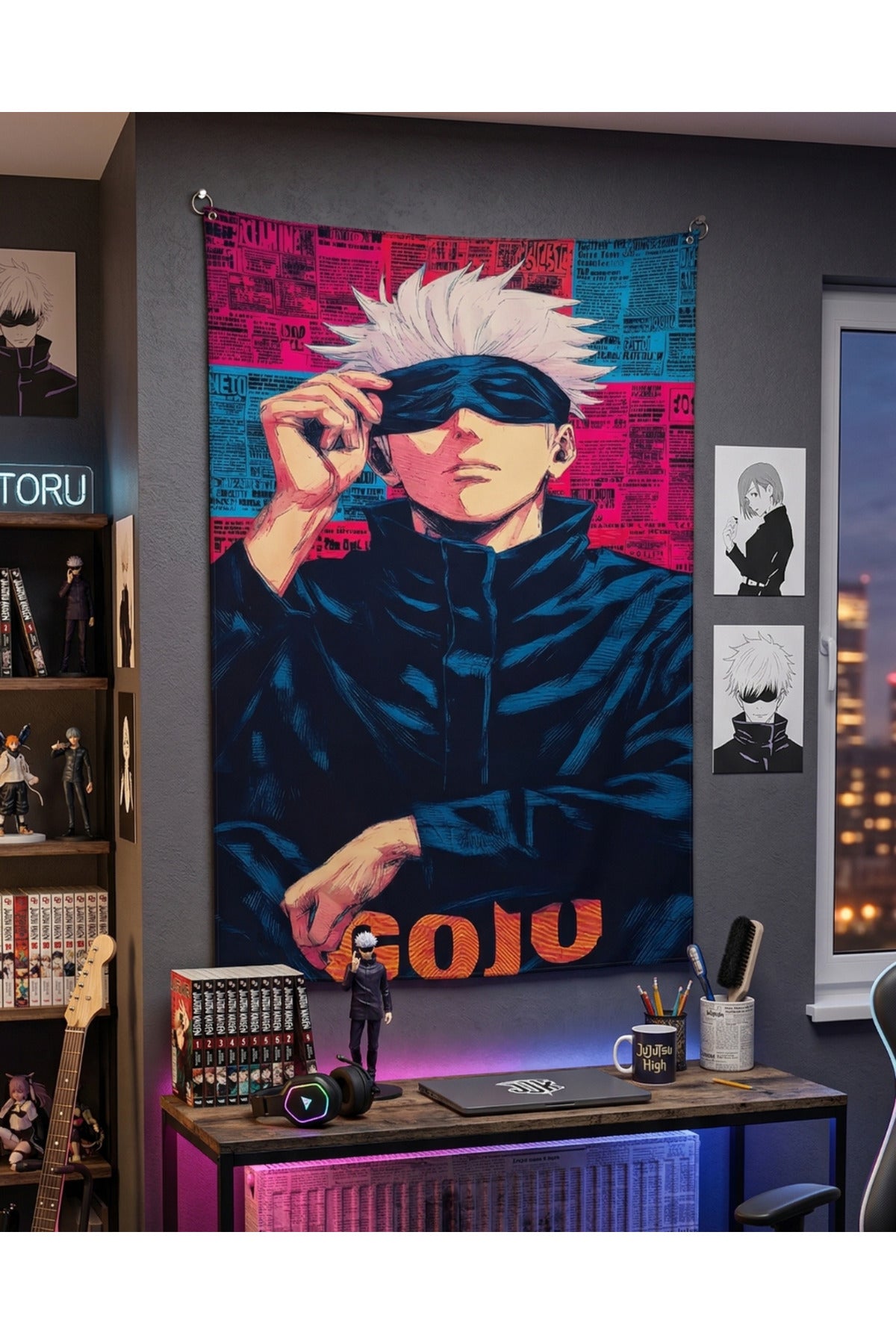 Anime Gojo Duvar Halısı
