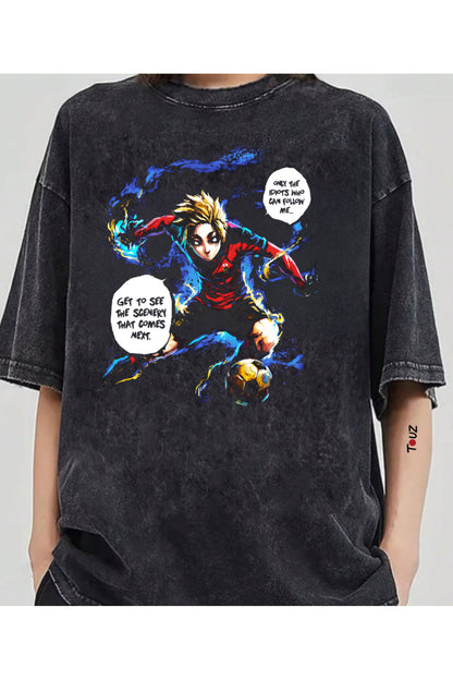 Anime BlueLock Kaiser Baskılı Unisex Oversize T-Shirt
