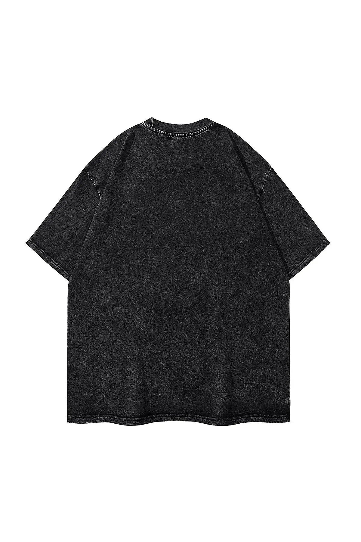 Anime Jujutsu Kaisen Baskılı Oversize Vintage Tshirt