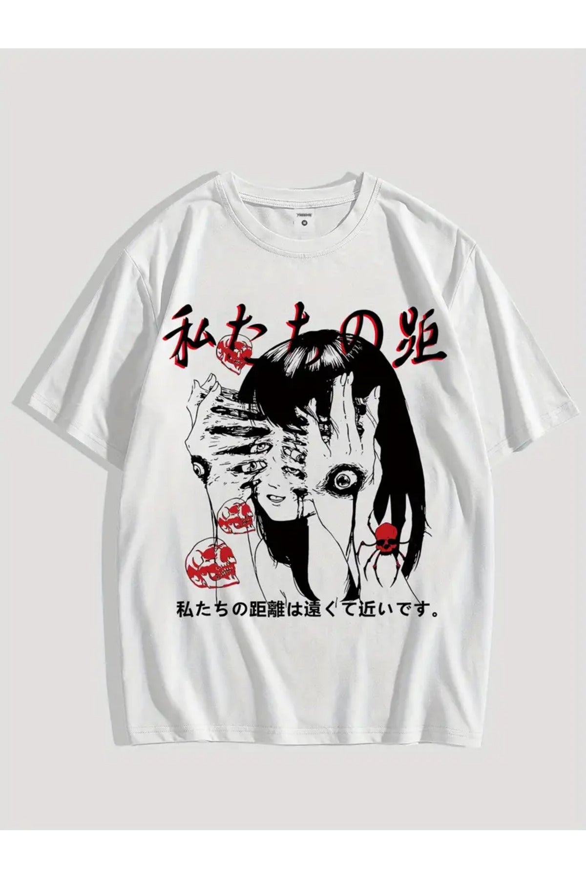Anime Paint Baskılı Unisex Oversize T-shirt