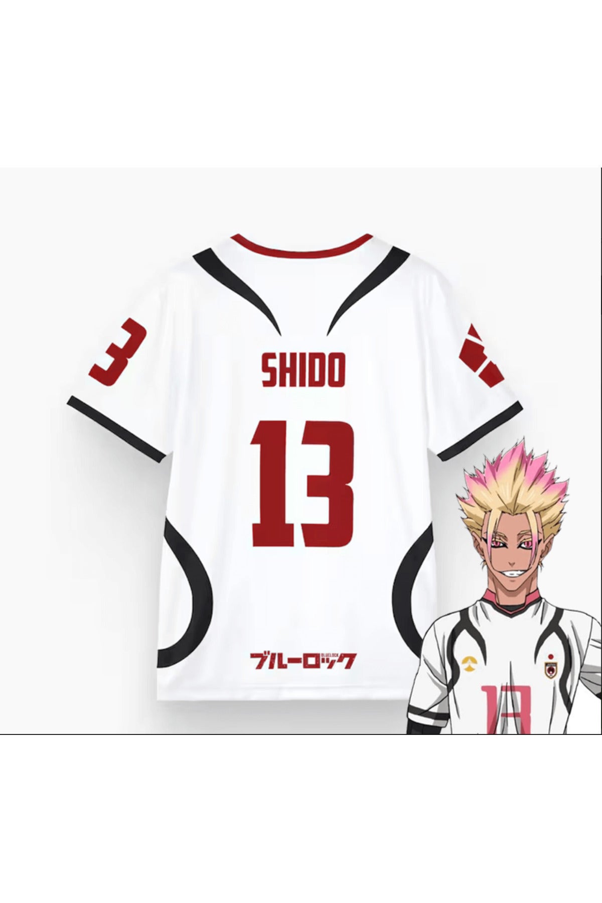 Siyah Bordo Anime Blue Lock Forma Unisex T-shirt