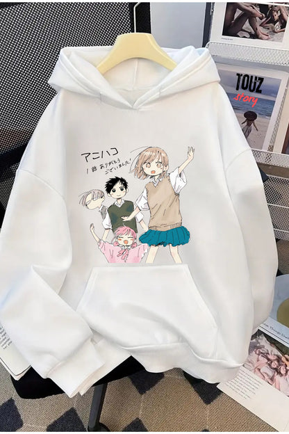 Anime Blue Box Baskılı Unisex Oversize Kapüşonlu Sweatshirt Hoodie
