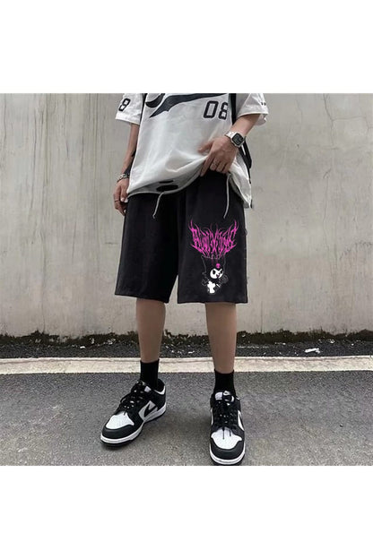 Peak&life Touz Anime Harajuku Kuromi Sanrio Penye Unisex Şort