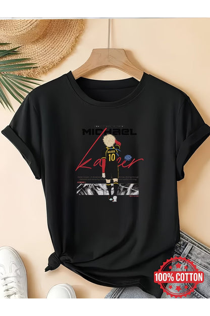 Anime Blue Lock Micheal Kaiser Baskılı Unisex Oversize T-Shirt