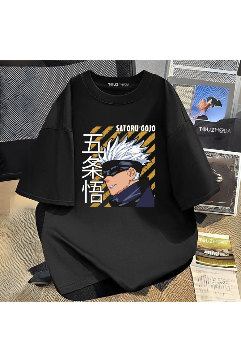 Anime Jujutsu Kaisen Satoru Gojo Baskılı Unisex Oversize  T-Shirt