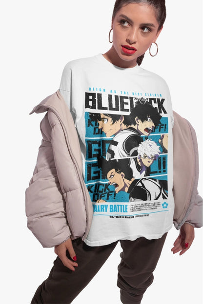 Anime Bluelock Baskılı Unisex Oversize T-Shirt