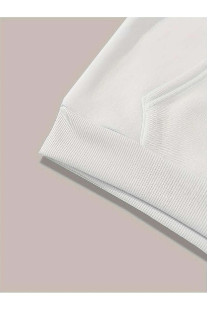 Harajuku Anime Girl Baskılı Beyaz Kapşonlu Sweatshirt