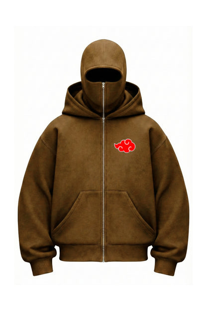 Kar Maskeli Balaclava Anime Naruto Series Baskılı Ninja Hoodie Sweatshirt