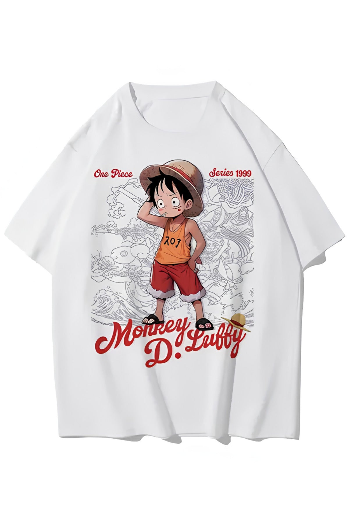 Anime One Piece Baskılı Unisex Oversize T-Shirt