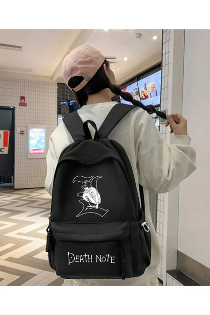 Anime Death Note Baskılı Unisex Okul Sırt Çantası