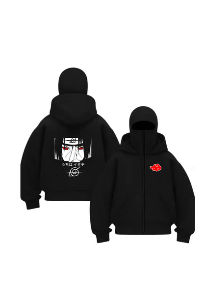 Kar Maskeli Balaclava Anime Naruto Series Baskılı Ninja Hoodie Sweatshirt