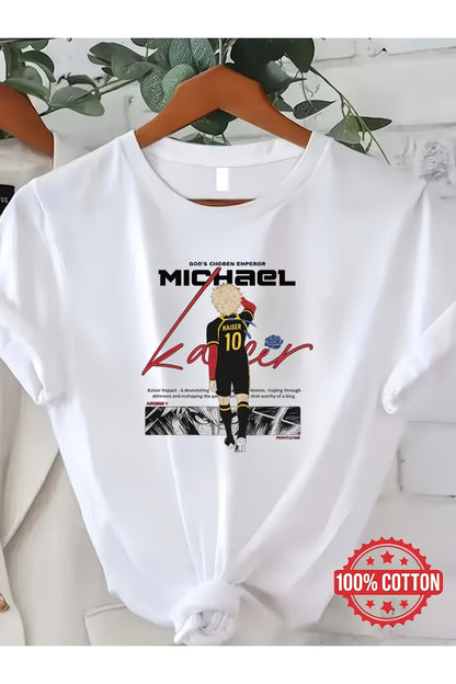 Anime Blue Lock Micheal Kaiser Baskılı Unisex Oversize T-Shirt