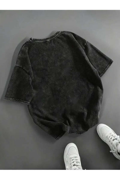 Anime Narıto Baskılı Yıkamalı Oversize Vintage Tshirt