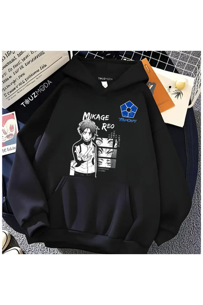 Blue Lock Baskılı Unisex Oversize Kapüşonlu Sweatshirt Hoodie