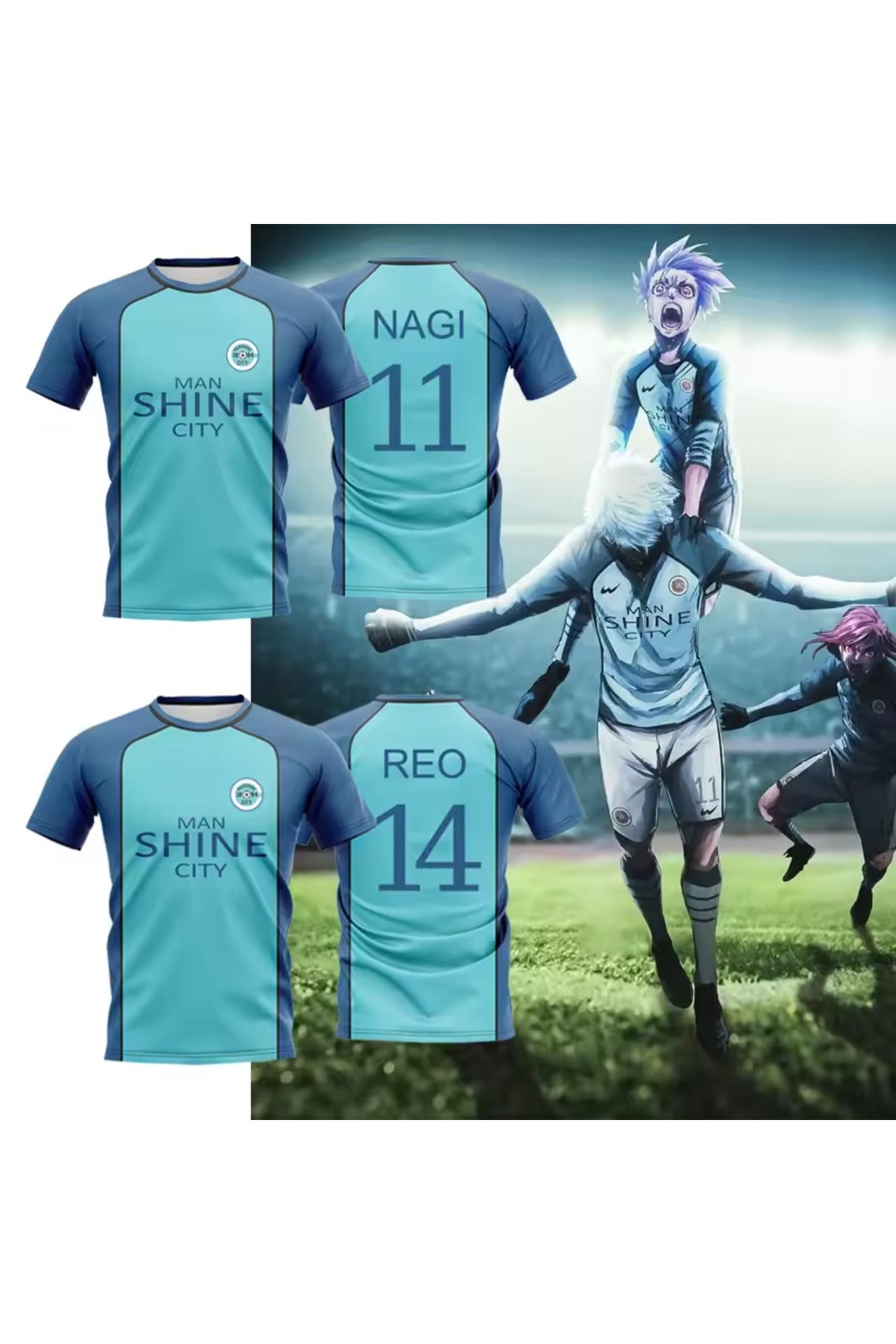 Anime Man Shine City T Shirt Soccer Jersey