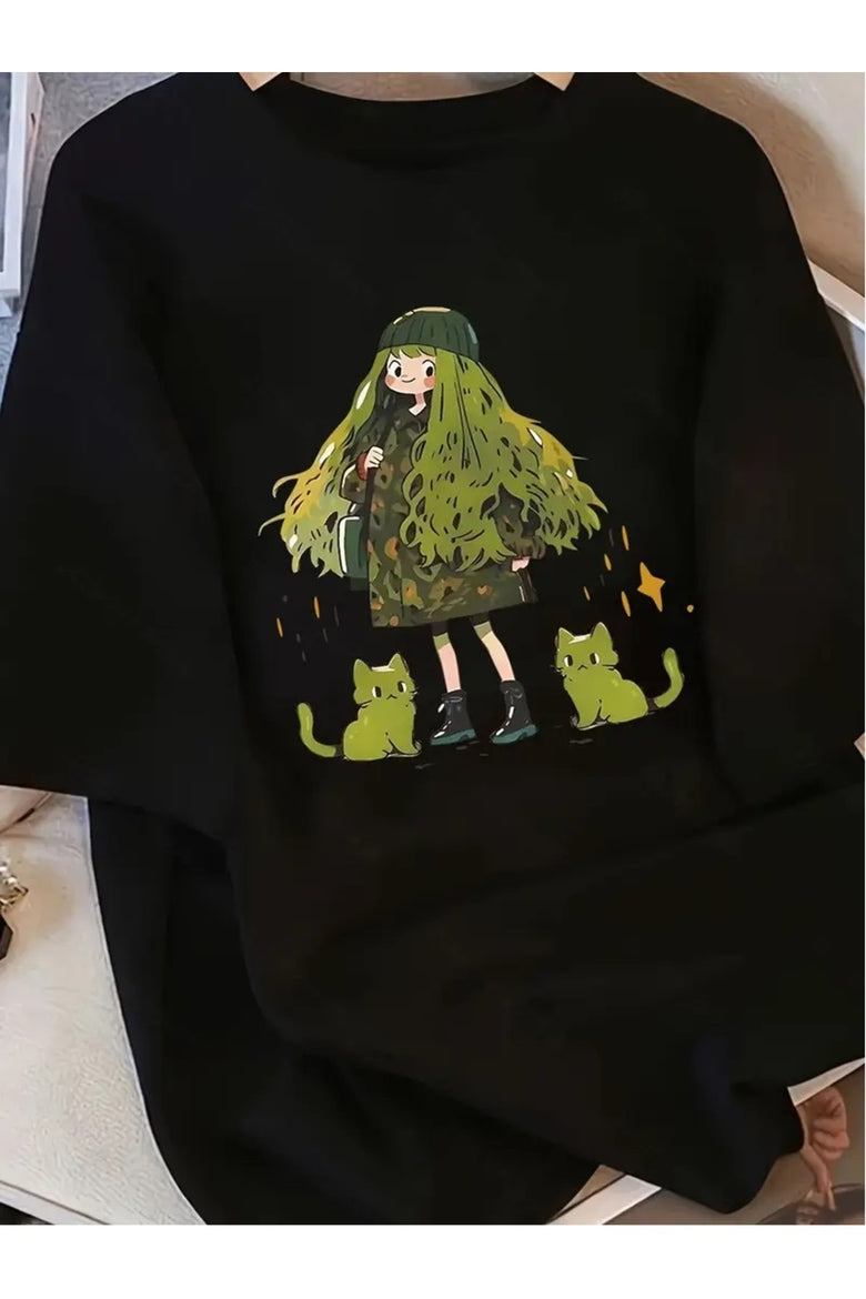 Anime Green Girl Unisex Oversize T-shirt