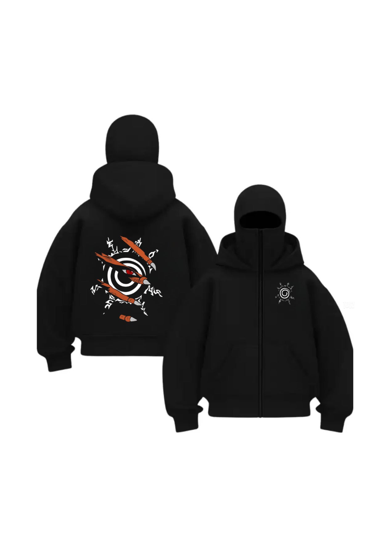Kar Maskeli Balaclava Anime Naruto Series Baskılı Ninja Hoodie Sweatshirt