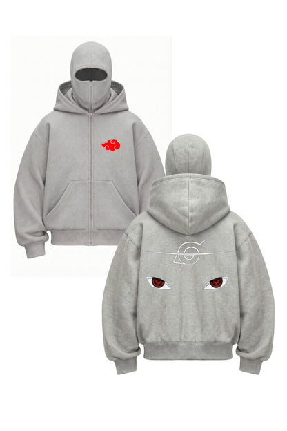 Kar Maskeli Balaclava Anime Naruto Series Baskılı Ninja Hoodie Sweatshirt