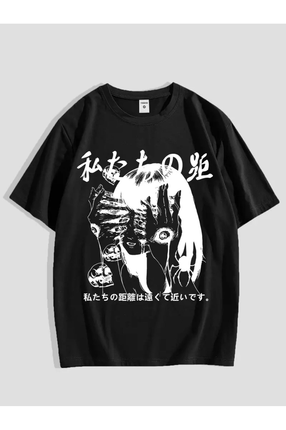 Anime Paint Baskılı Unisex Oversize T-shirt