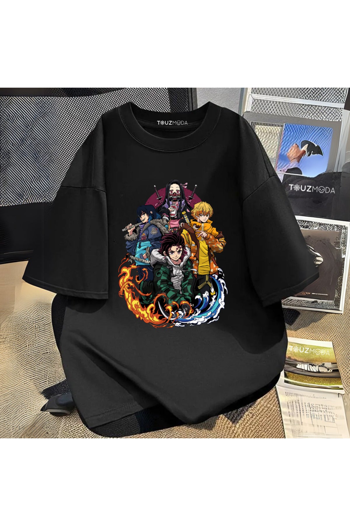 Anime Demon Slayer Baskılı Unisex Oversize  T-Shirt